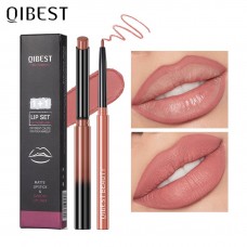 Qibest Matte Lip Liner & Lipstick - 12 Color