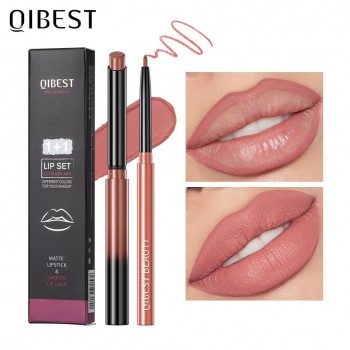 Qibest Matte Lip Liner & Lipstick - 12 Color