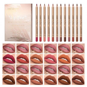 QIBEST Lip Liner Set - 12-Piece
