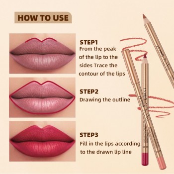 QIBEST Lip Liner Set - 12-Piece